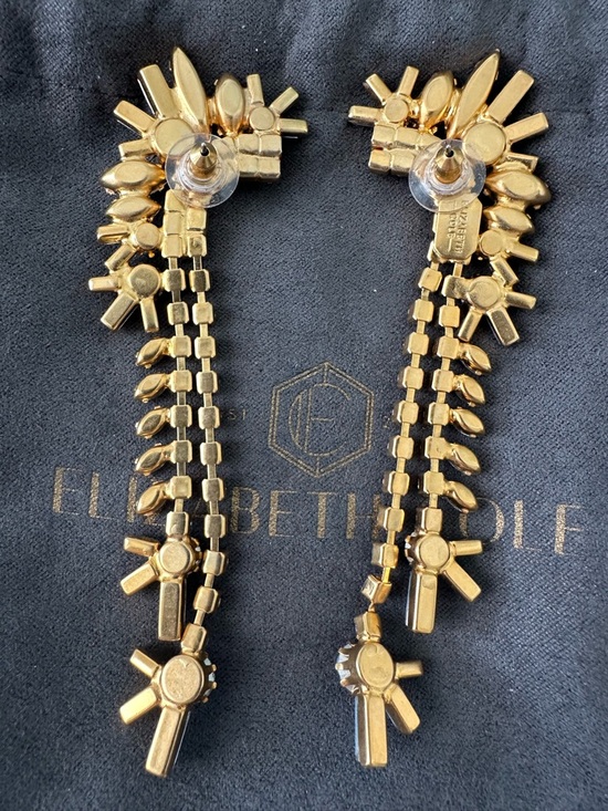 Elizabeth Cole Mohawk Crystal Earrings - Picture 2 of 3